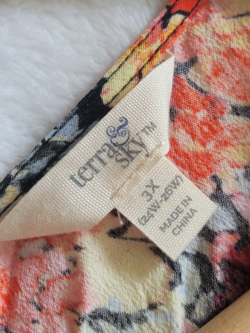 Terra & Sky Floral Smocked Peasant Blouse Top Plus Size 3X EUC - Picture 3 of 8
